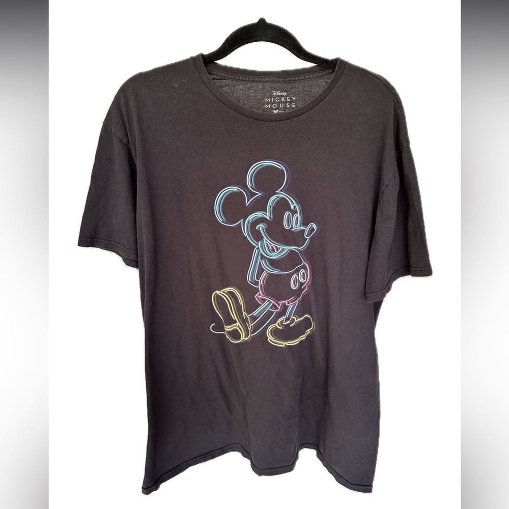 Men’s‎ Neon Mickey Mouse Outline Shirt Size XL